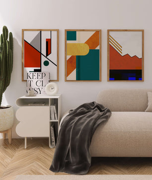 Ensemble d'art abstrait moderne avec des motifs géométriques sans cadre