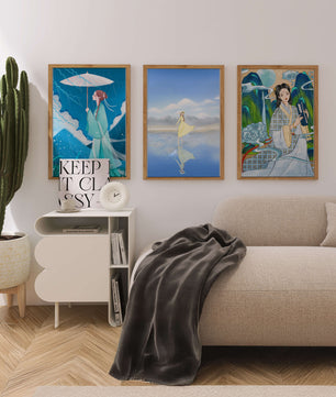 Décoration artistique de style oriental avec trois œuvres