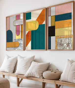 Tableaux abstraits modernes avec design géométrique