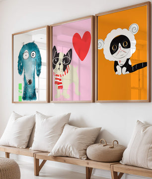 Illustrations d’animaux en couleurs pastel