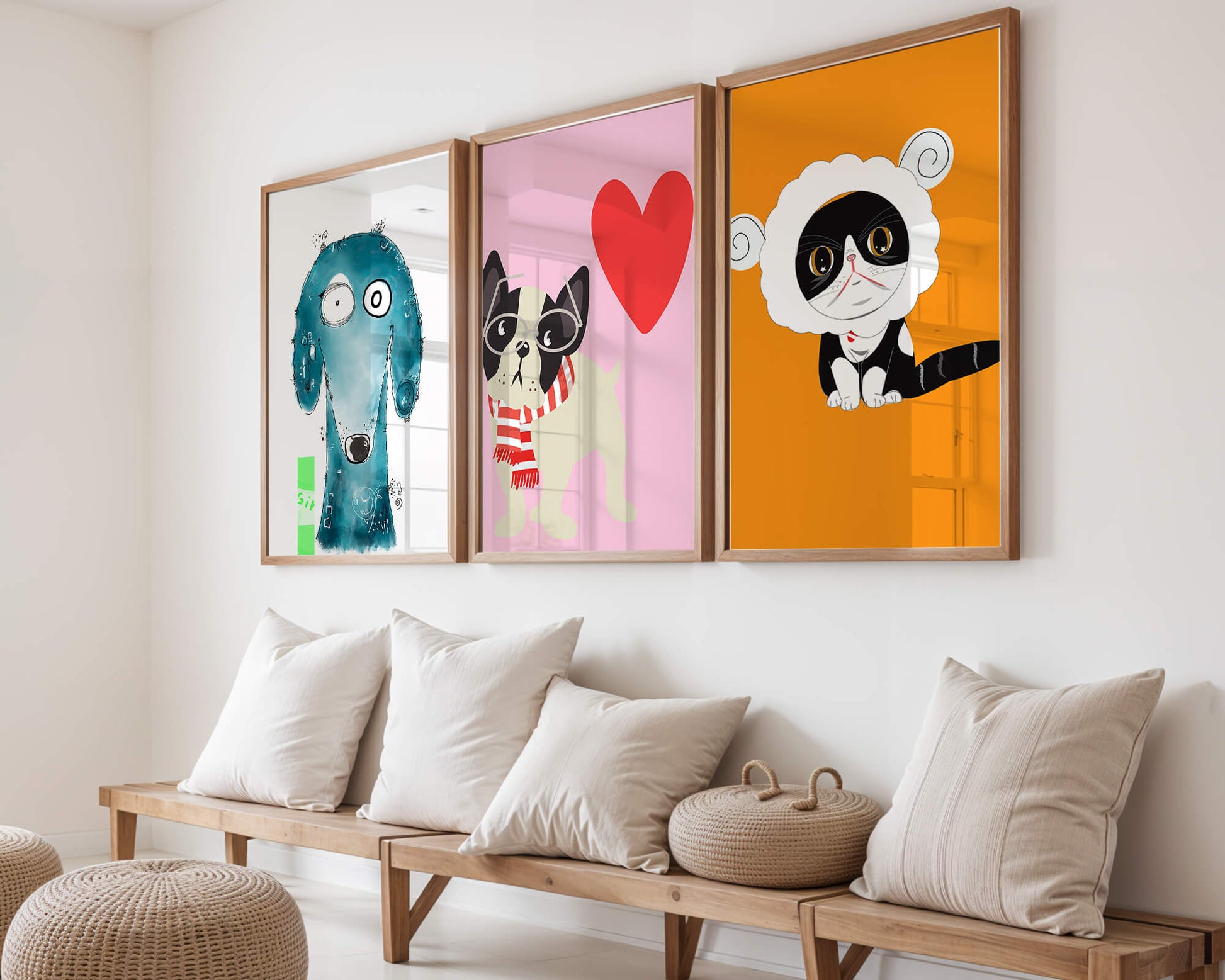 Illustrations d’animaux en couleurs pastel