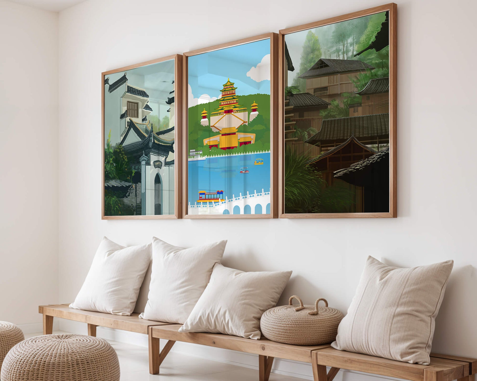 Ensemble de tirages d'art asiatique sans cadre avec impression de haute qualité