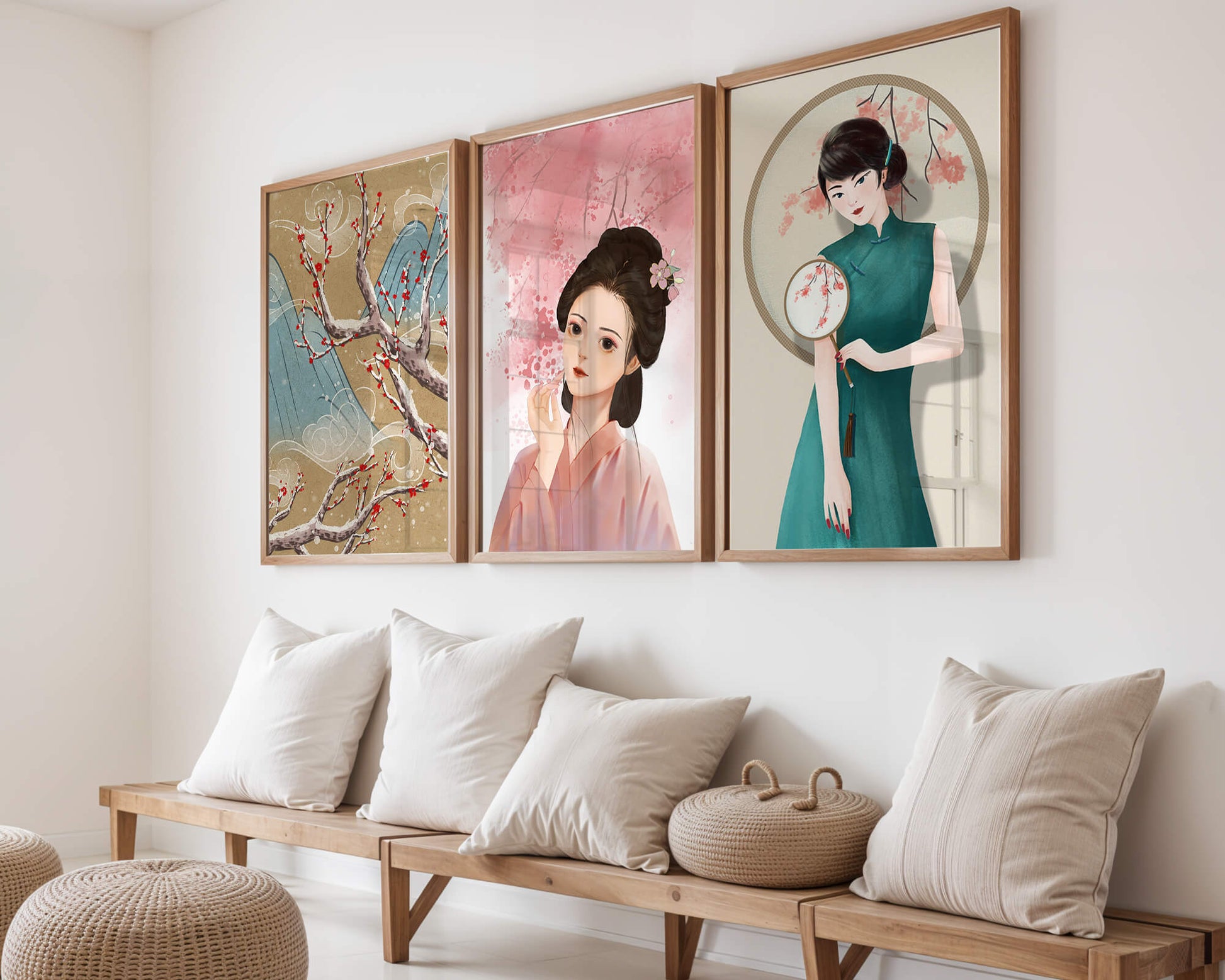 Elegante Arte Asiático en Estilo Moderno