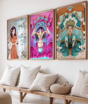 Art moderne de femmes en costumes traditionnels orientaux