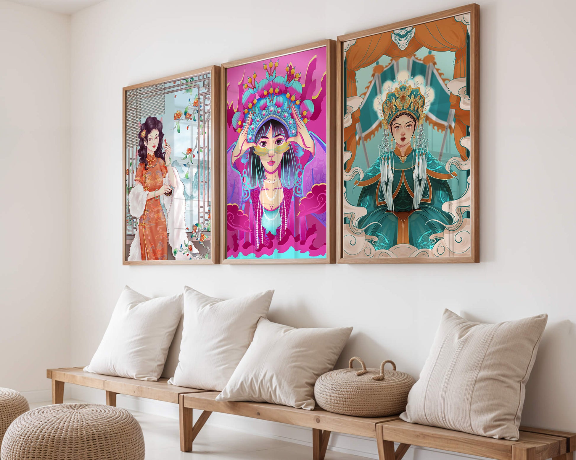 Art moderne de femmes en costumes traditionnels orientaux