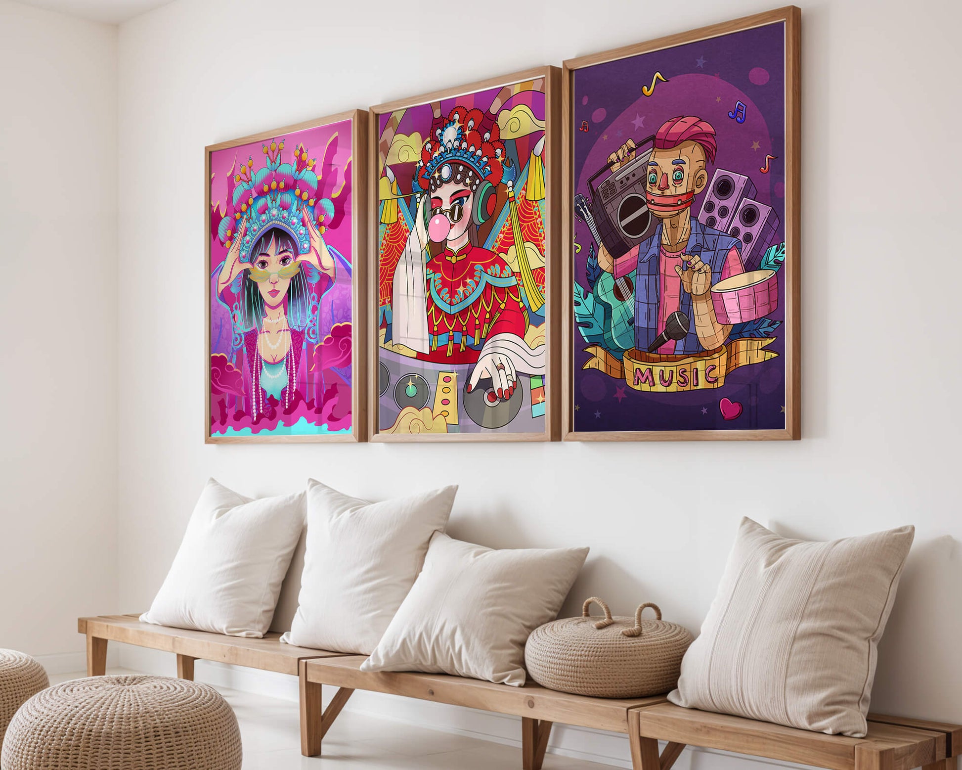 Arte Colorido con Personajes Estilo Ilustración