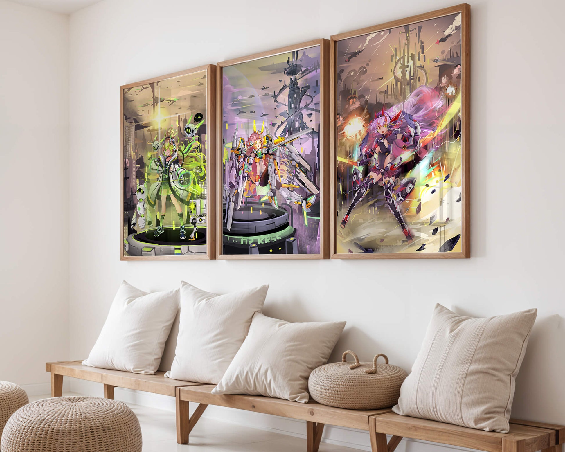 Impressions artistiques de personnages dans le style cyberpunk