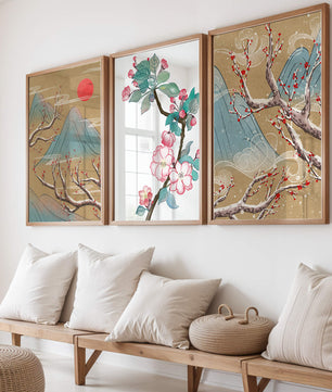Blumige und landschaftliche Aquarellkunst