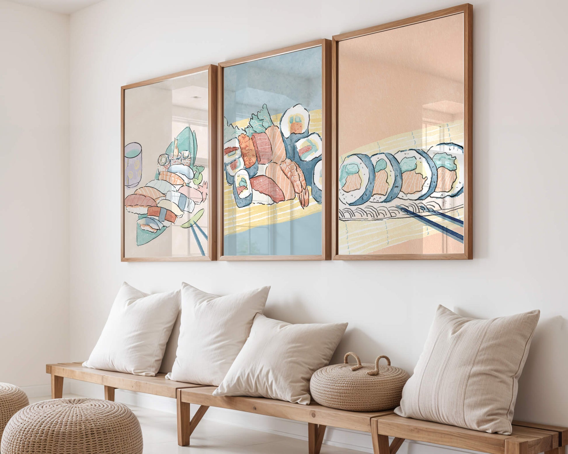 Conjunto De Impresiones De Cocina Japonesa