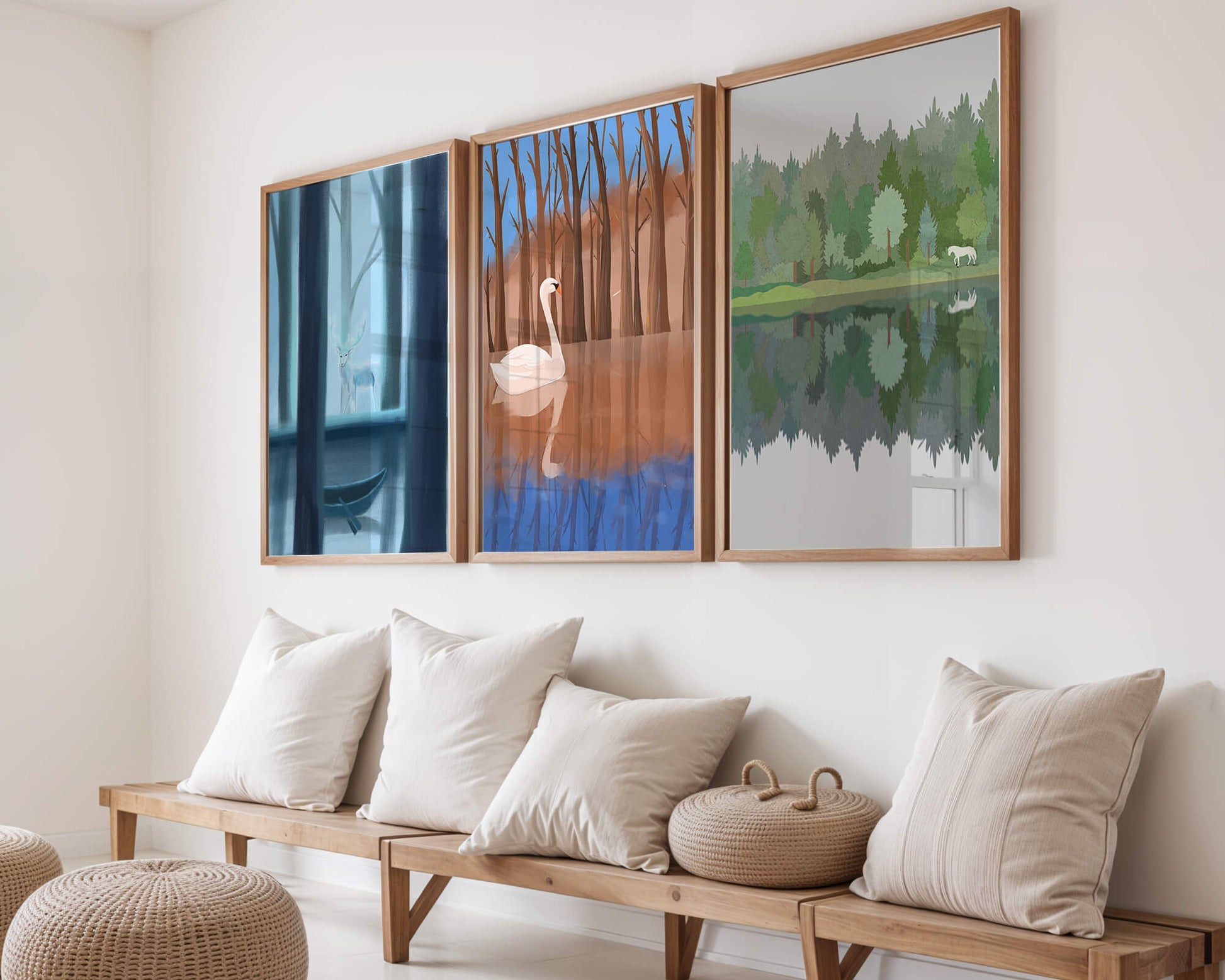 Ensemble de trois impressions artistiques inspirées par la nature