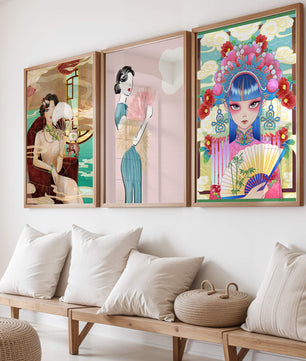 Affiches artistiques avec images asiatiques sans cadre