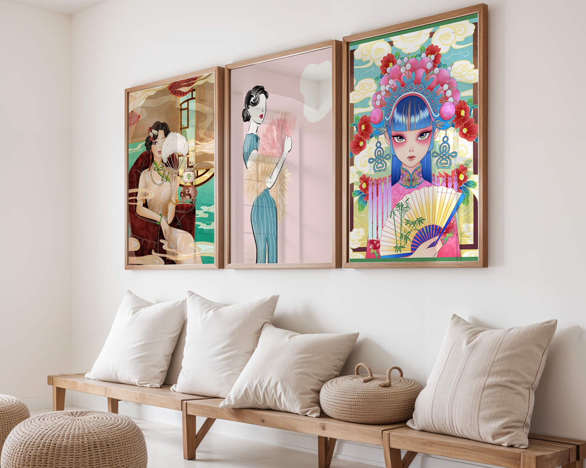 Affiches artistiques avec images asiatiques sans cadre