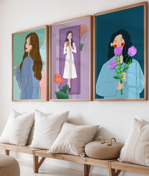 Wanddekoration mit modernen Illustrationen