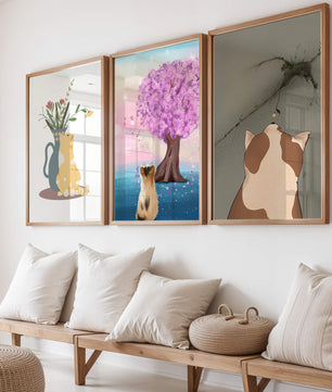 Ensemble d'impressions de chats et de nature