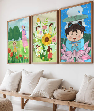 Ensemble d’illustrations modernes au style enfantin