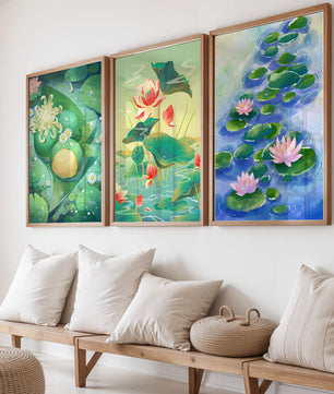 Peintures de nénuphars et de fleurs en style moderne