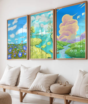 Impressions artistiques de paysages naturels dans des intérieurs modernes