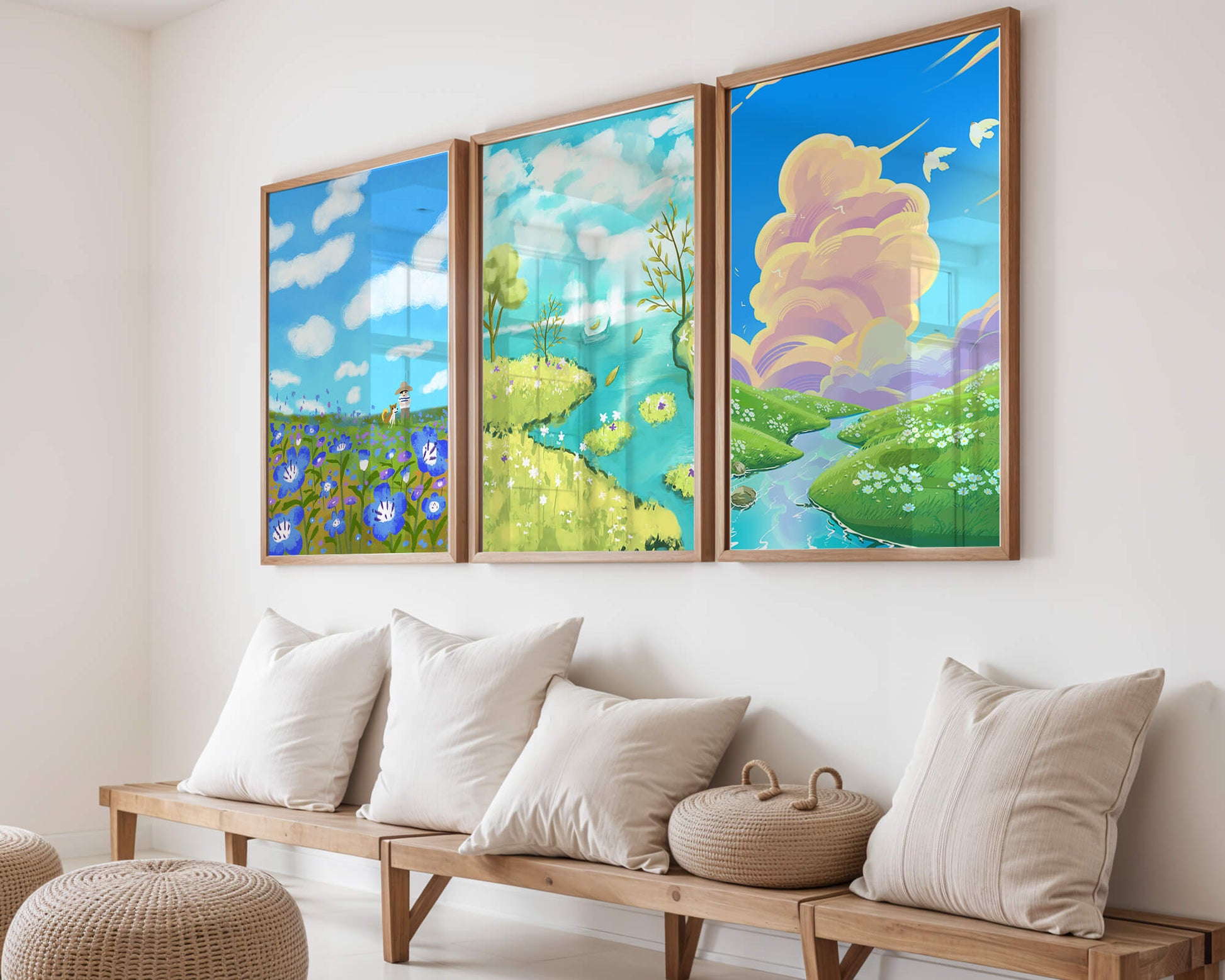 Impresiones Artísticas de Paisajes Naturales en Interiores Modernos