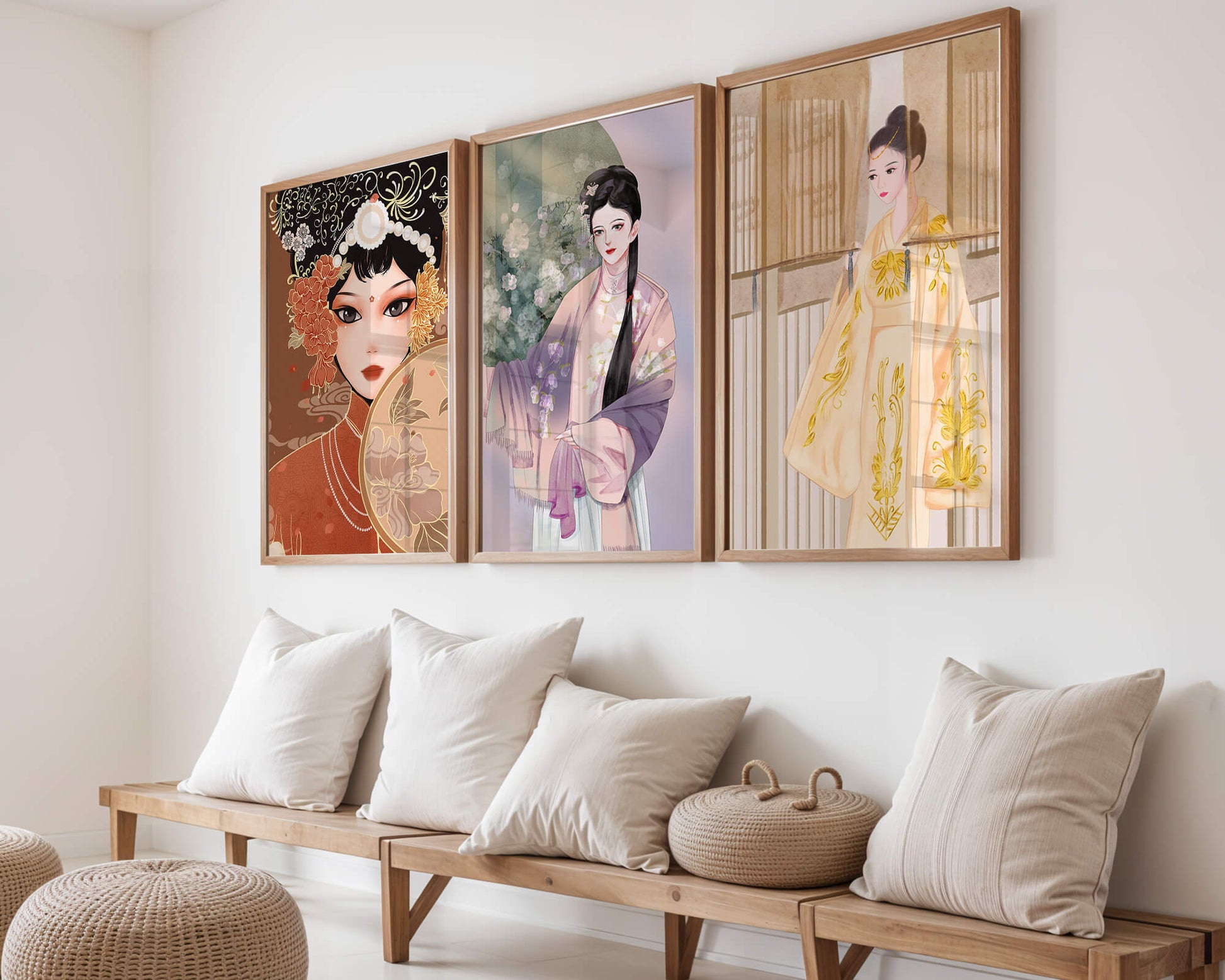 Arte Impresiones de Estilo Oriental con Temática Floral