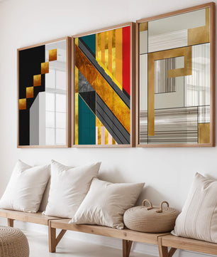 Art abstrait moderne avec des détails dorés