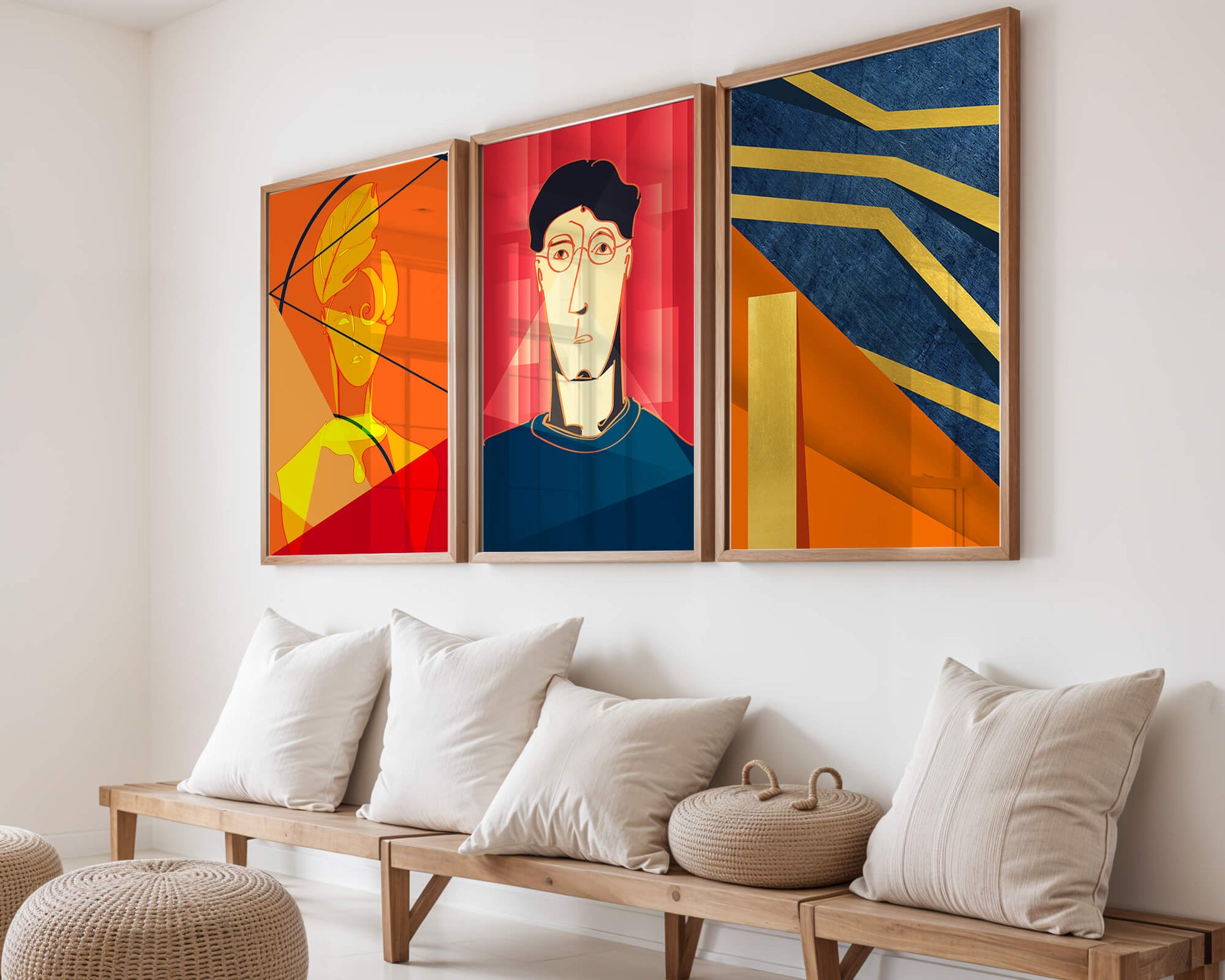 Impressions artistiques modernes avec un design abstrait et des détails géométriques