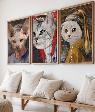 Pinturas de Gatos Elegantes en Estilo Clásico