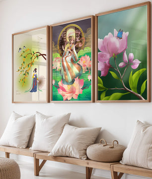 Ensemble d’impressions d’art oriental sans cadre