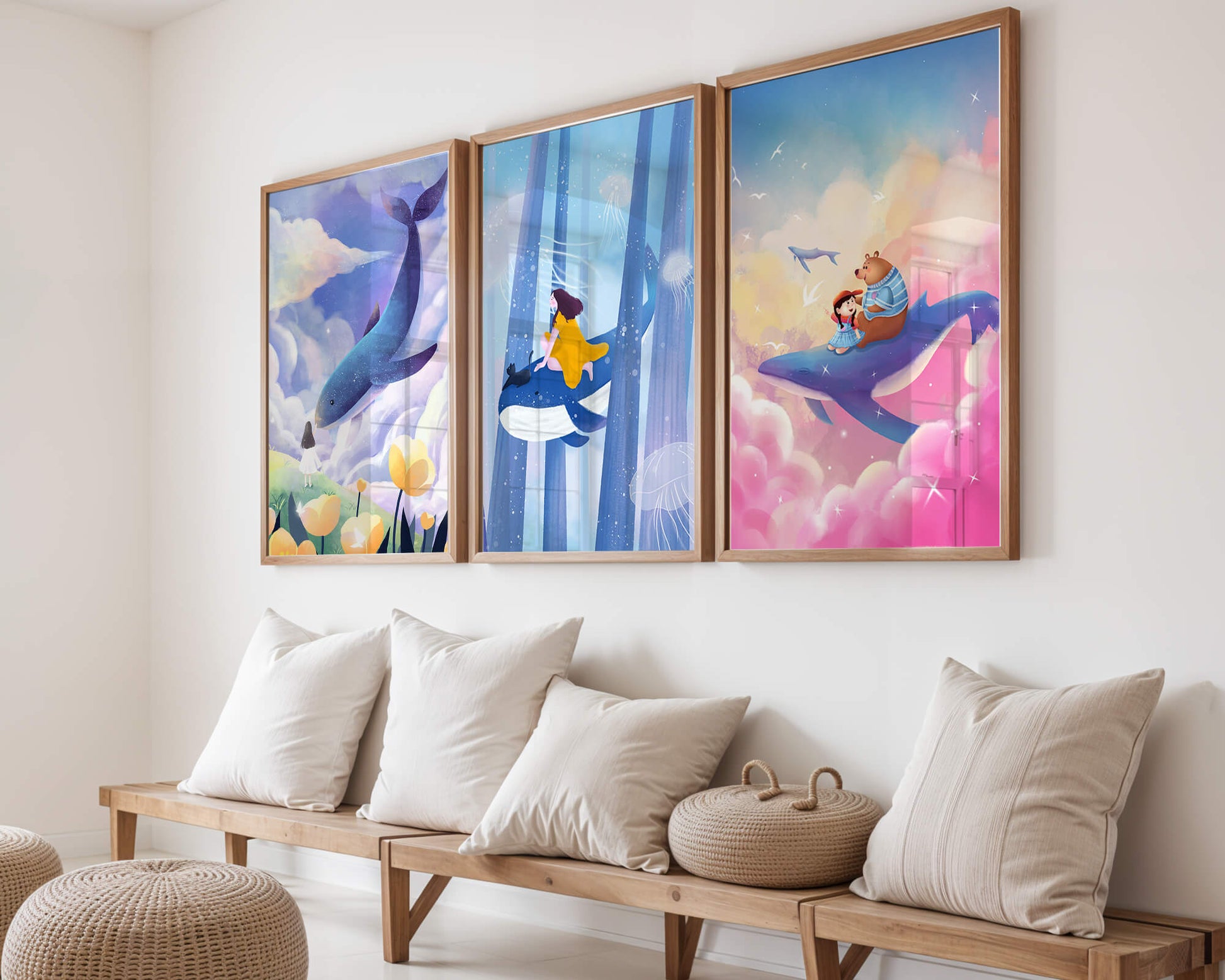 Images illustratives avec des animaux marins et des figures humaines