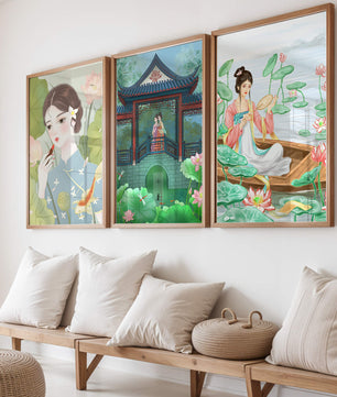 Exhibición de Tres Ilustraciones con Temática Oriental