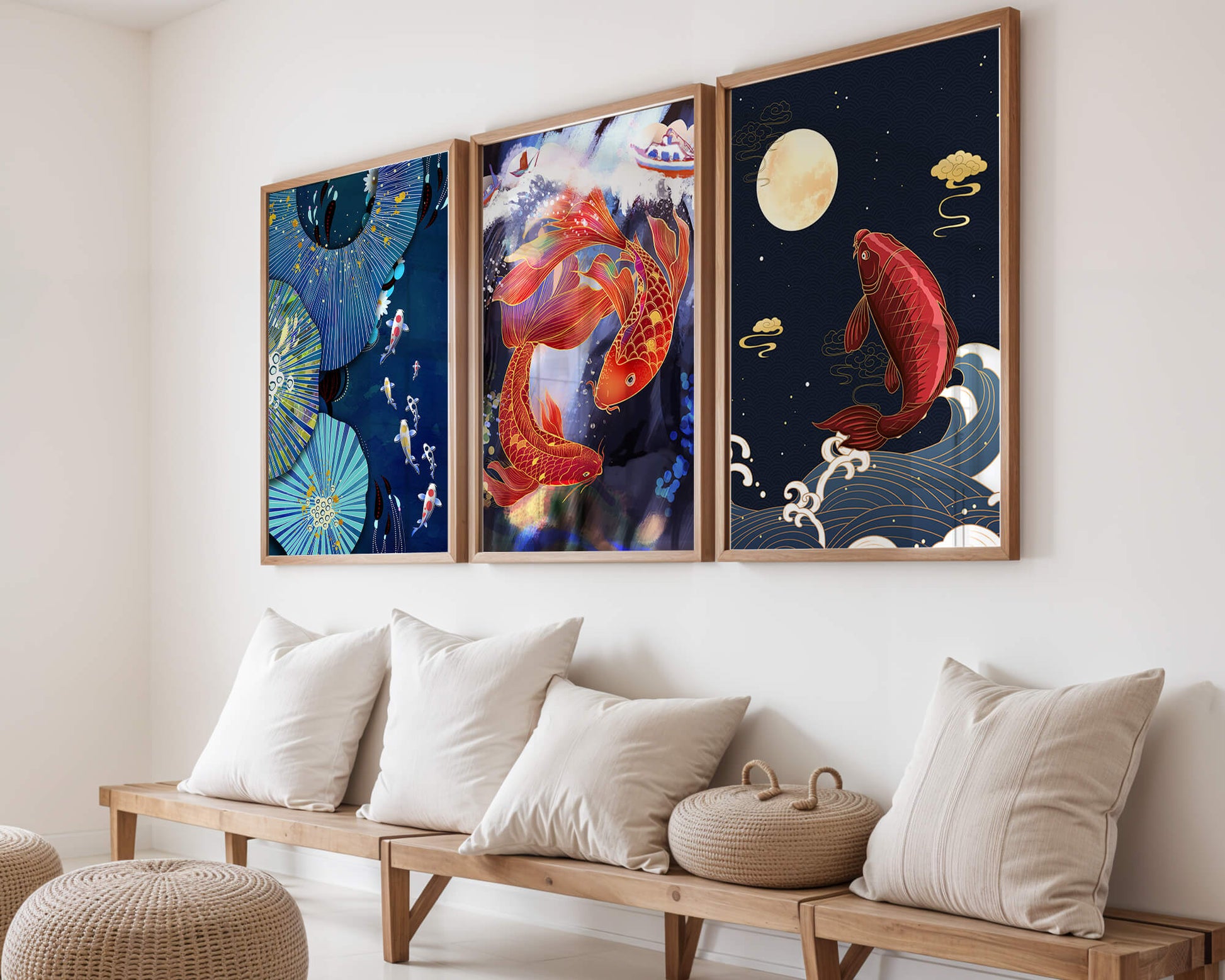 Koi-Fisch-Poster im Orientalischen Stil