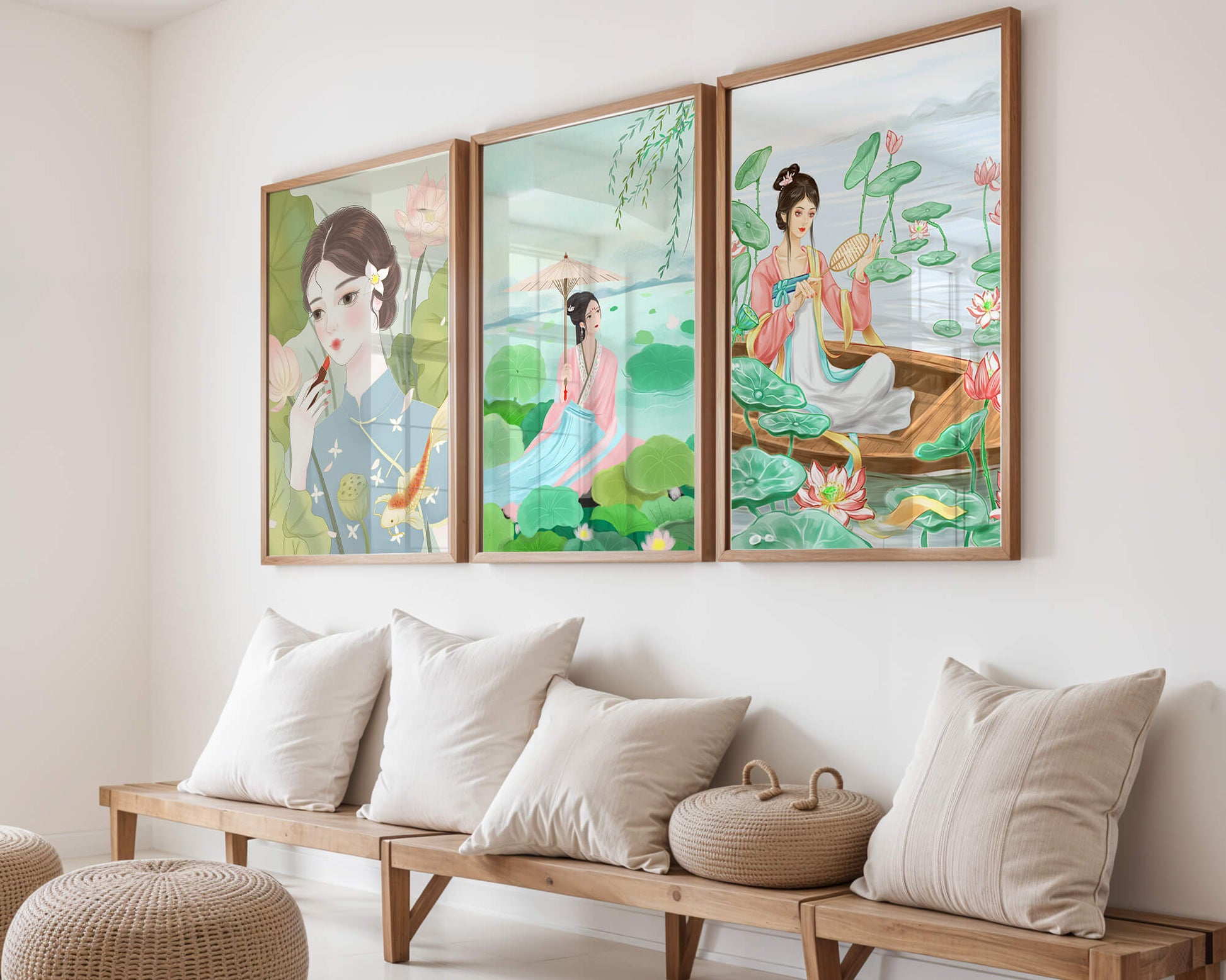 Conjunto de Ilustraciones Orientales Sin Marco