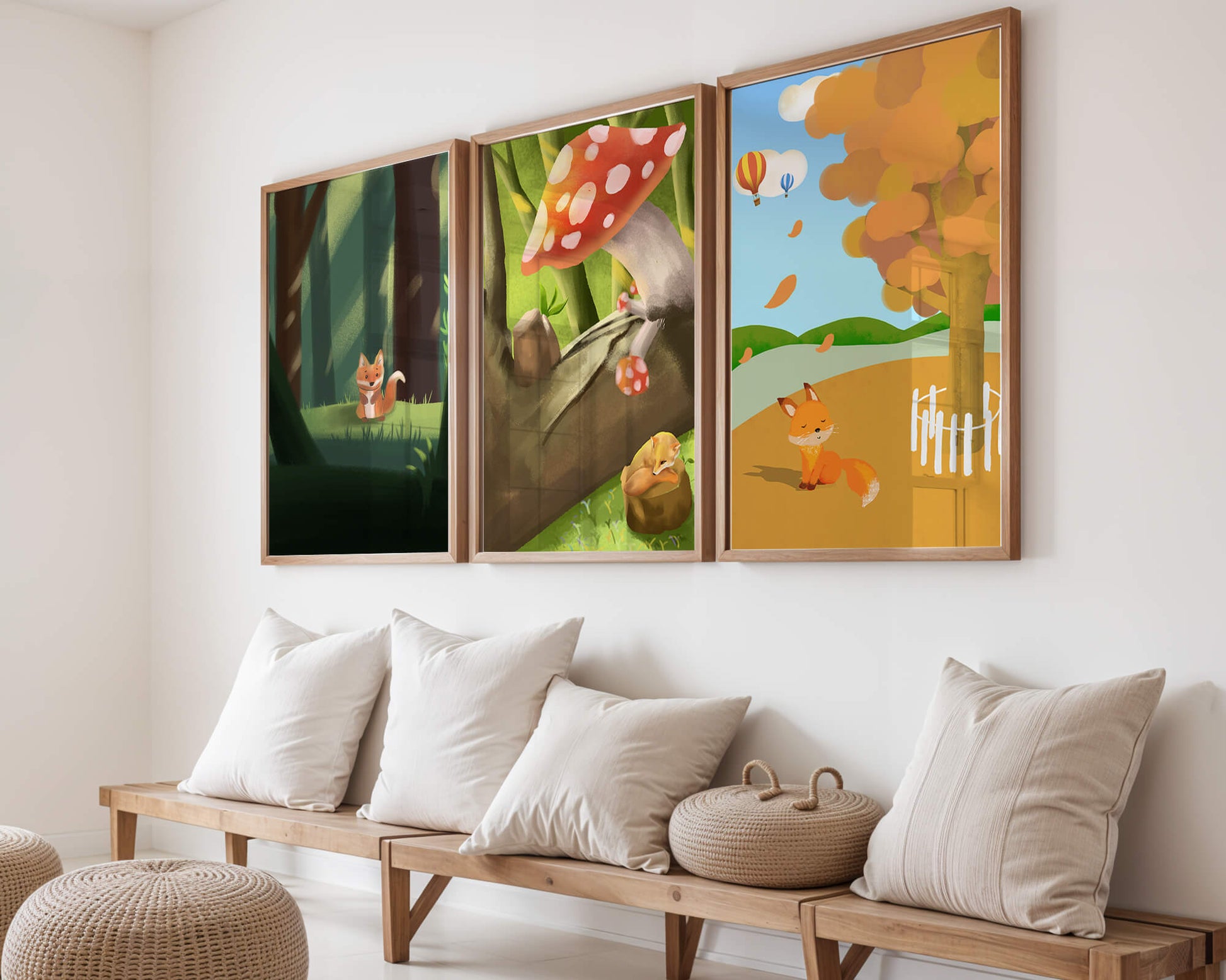 Tableaux d'animaux de la forêt en illustrations artistiques