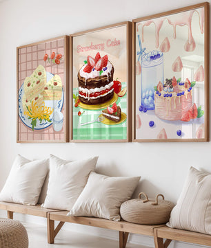 Illustrations de gâteaux et de desserts créatifs sans cadre
