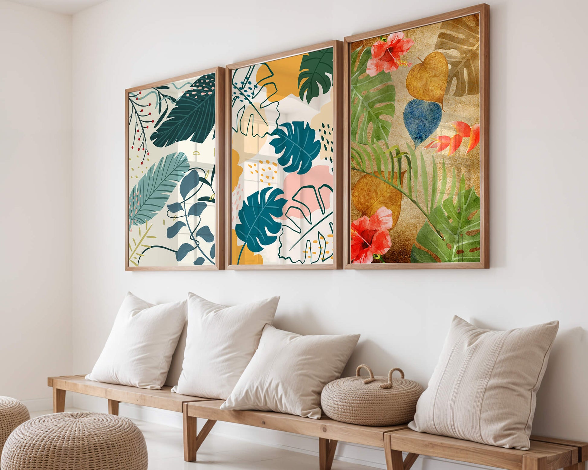 Mur avec ensembles d’art botanique moderne