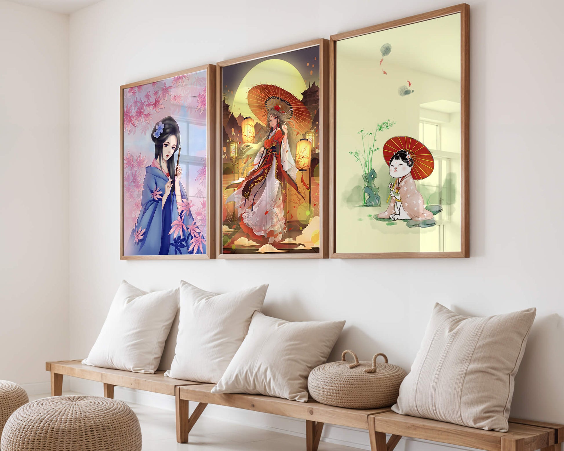 Imágenes De Arte Japonés Sin Marco En Interiores Modernos