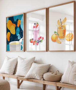 Ensemble d'illustrations de boissons fruitées colorées sans cadre