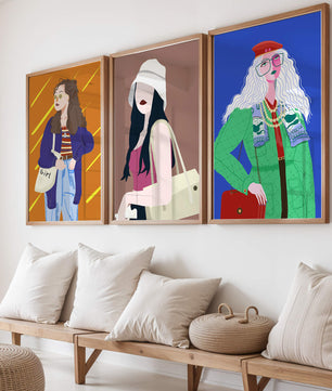 Conjunto de Retratos Modernos de Mujeres con Estilo en Arte Digital