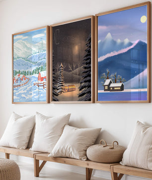 Tableaux de paysages hivernaux avec impression de haute qualité