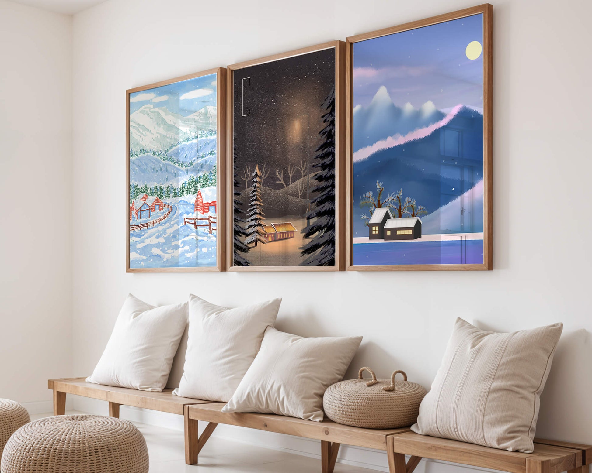Tableaux de paysages hivernaux avec impression de haute qualité