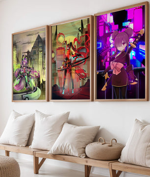 Exposition d'Art Numérique à Thème Futuriste sur le Mur de la Galerie
