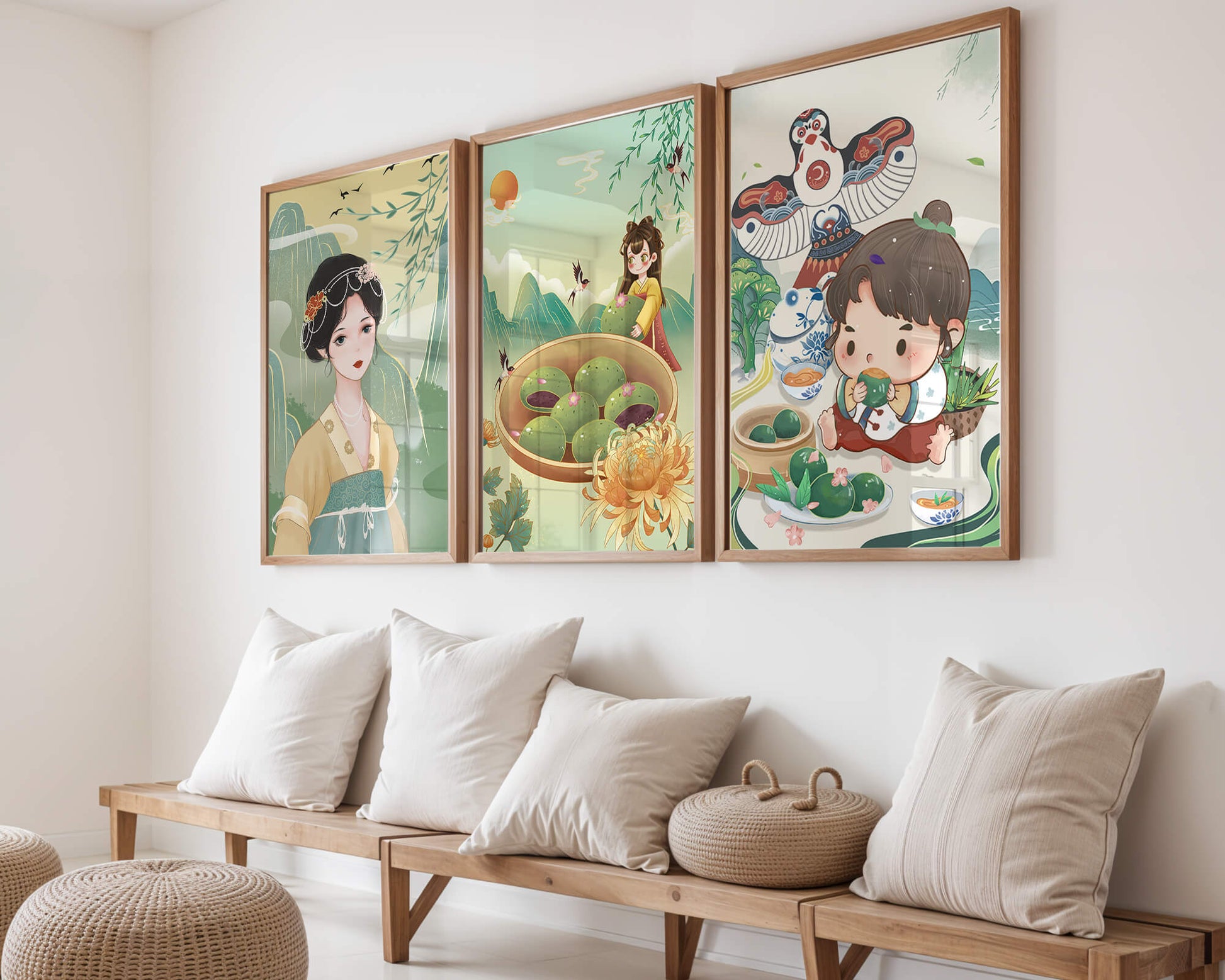 Ensemble d’illustrations inspirées de l’art asiatique