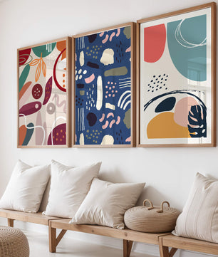 Conjunto De Arte Moderno Abstracto Sin Marco