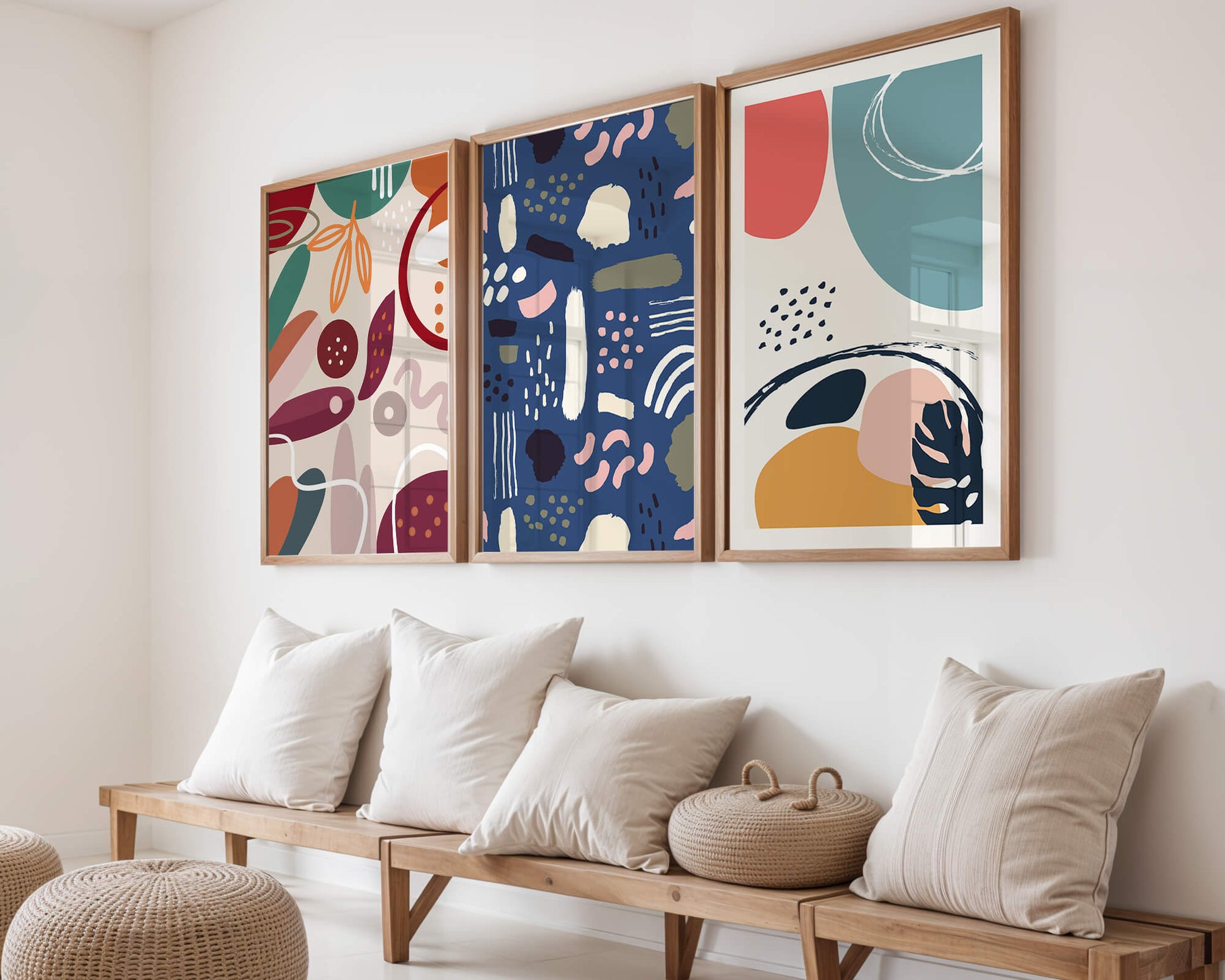 Conjunto De Arte Moderno Abstracto Sin Marco