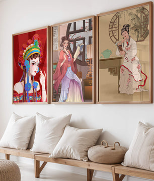 Art de femmes orientales au style traditionnel
