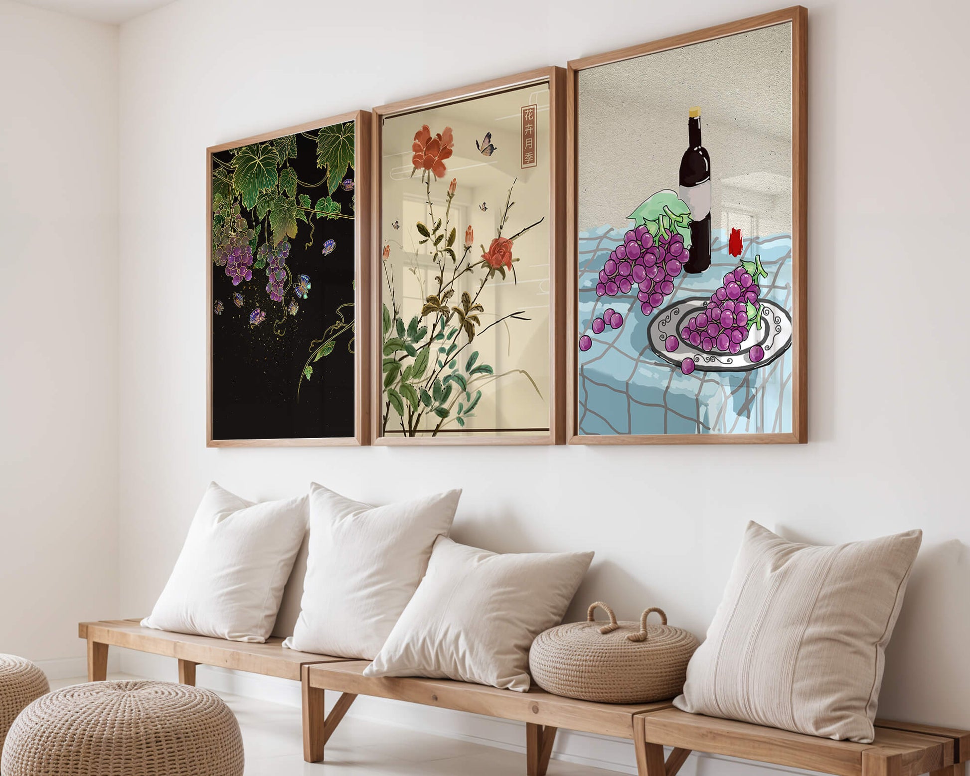 Œuvres d’art florales et fruitières avec des détails naturels