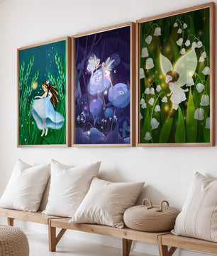 Illustrations de fées dans un style enfantin décoratif