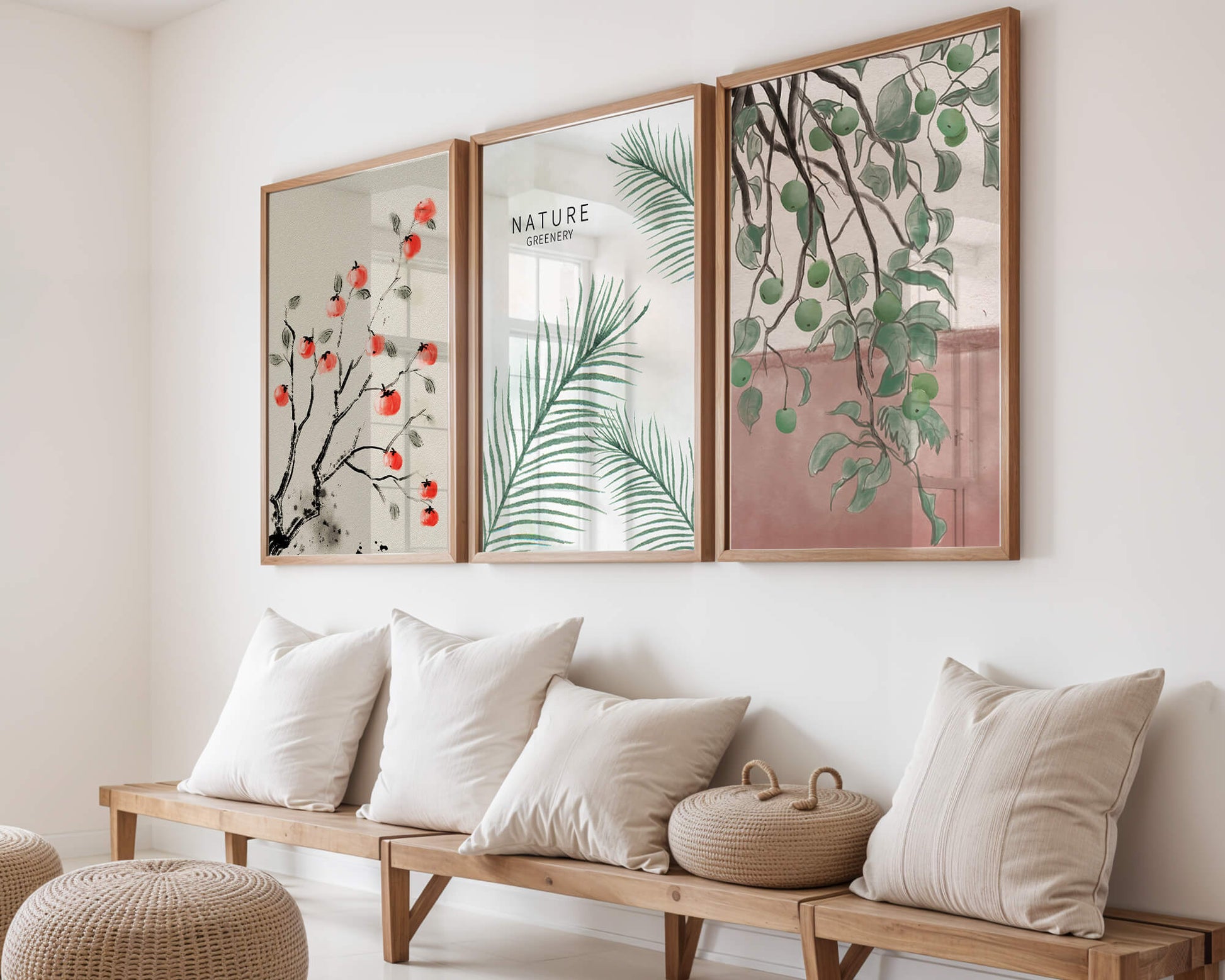 Conjunto De Impresiones Con Diseño Botánico Sin Marco