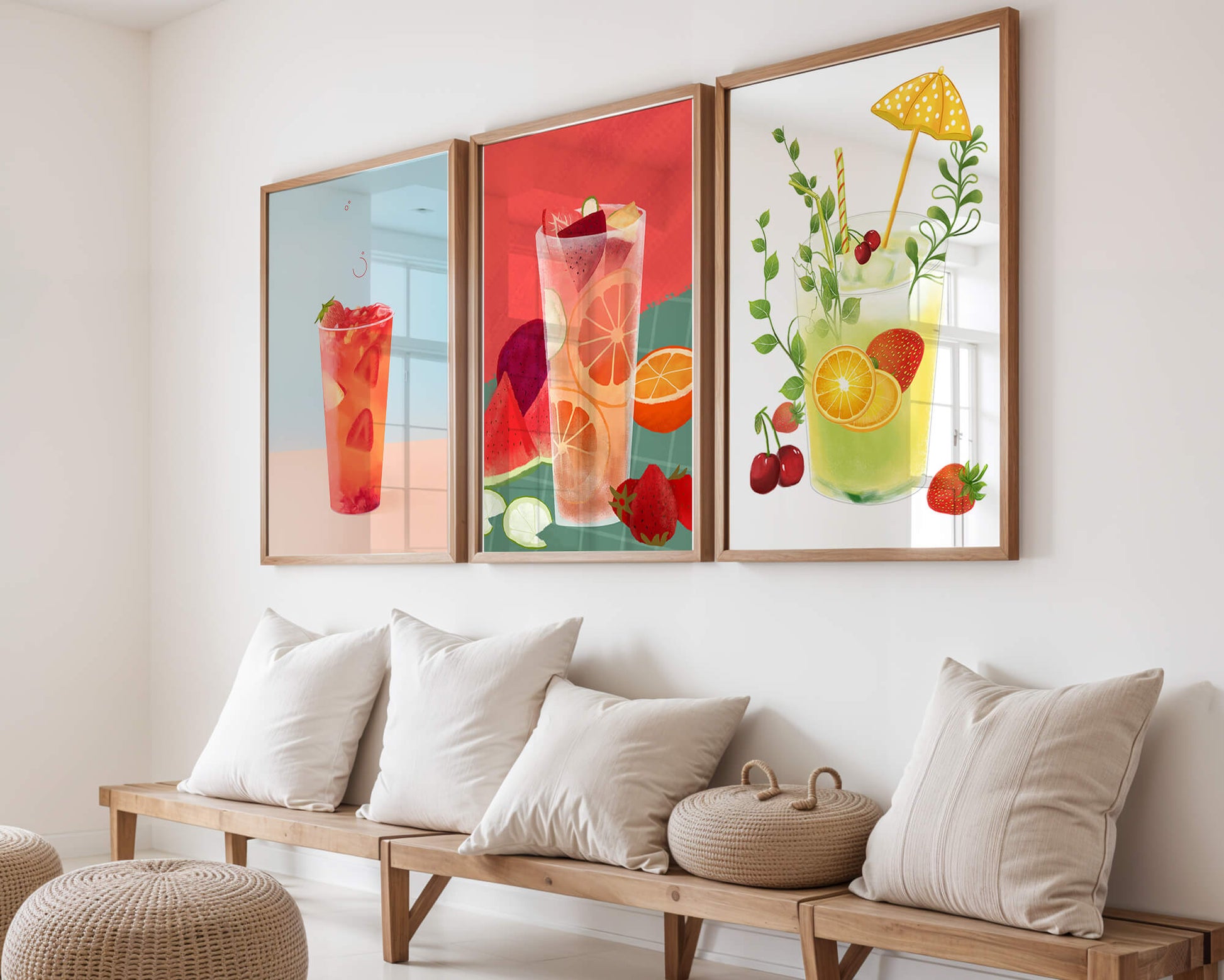 Ensemble d’œuvres d’art avec des boissons rafraîchissantes