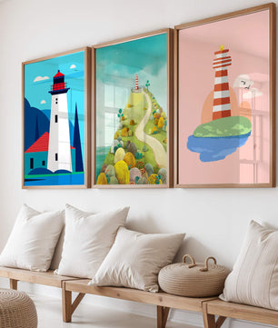 Ensemble d’Impressions d’Art à Motifs de Phare Sans Cadre