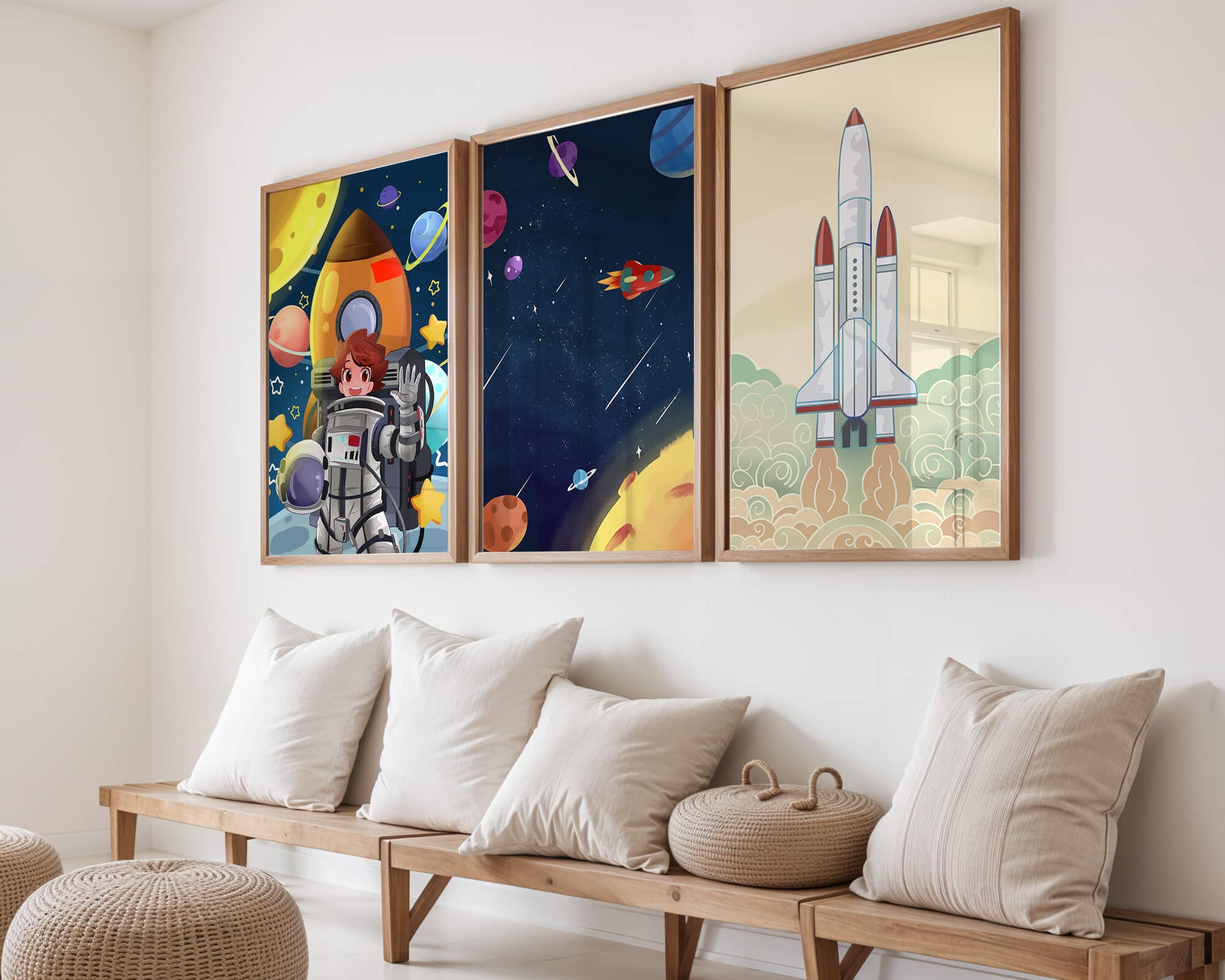 Astronautas y Naves Espaciales en Ilustraciones Modernas